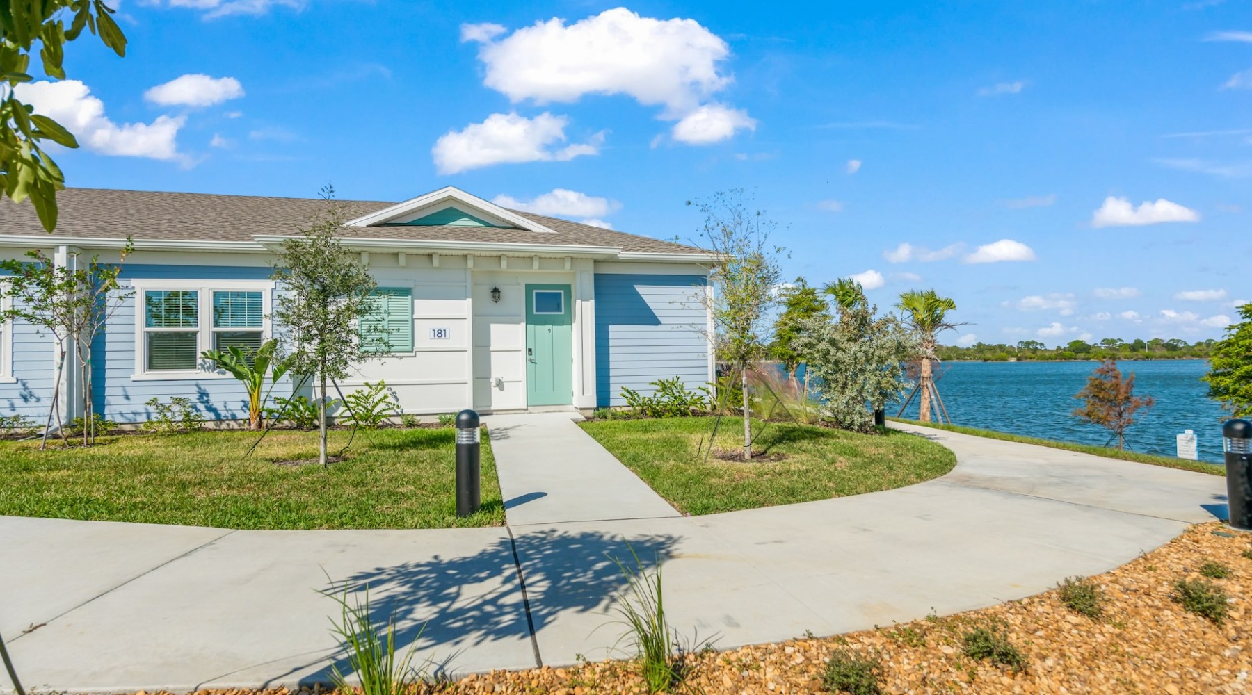 Exterior view of the bungalow styled homes at The Tides at Waterside