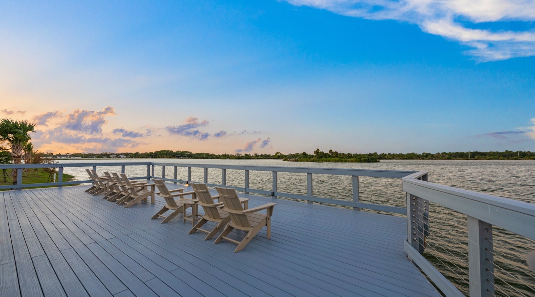 Lakeside seating at The Tides at Waterside